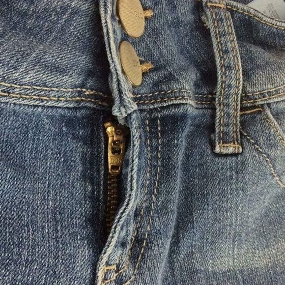 Glo Juniors Rolled Hem size 1 double button blue Jean Shorts - Picture 6 of 7